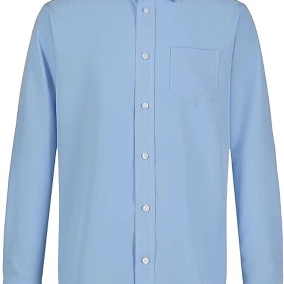 Nautica Boys Performance Blue Button Down Shirt - Picture 1 of 5